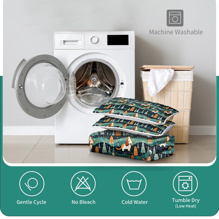 Christmas Glades Guardian Doberman Quilted Blanket or Bedding Set-Bedding-Bedding, Blankets, Christmas, Doberman, Home Decor-4