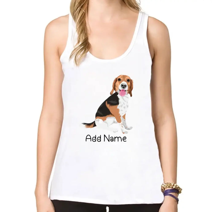 Personalized Beagle Mom Yoga Tank Top-Shirts & Tops-Apparel, Beagle, Dog Mom Gifts, Shirt, T Shirt-Yoga Tank Top-White-XS-1