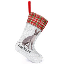 Load image into Gallery viewer, Personalized Dog Lovers Shiny Sequin Christmas Stocking-Personalized Dog Gifts-Christmas, Home Decor-Sequinned Christmas Stocking-Sequinned Silver White-One Size-2