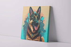 Vibrant Kawaii German Shepherd Wall Art Poster-Art-Dog Art, Dog Dad Gifts, Dog Mom Gifts, German Shepherd, Home Decor, Poster-4