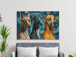 Starry Night Serenade Great Danes Wall Art Poster-Art-Dog Art, Dog Dad Gifts, Dog Mom Gifts, Great Dane, Home Decor, Poster-7