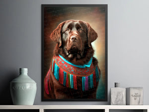 Traditional Tapestry Chocolate Labrador Wall Art Poster-Art-Chocolate Labrador, Dog Art, Dog Dad Gifts, Dog Mom Gifts, Home Decor, Labrador, Poster-3