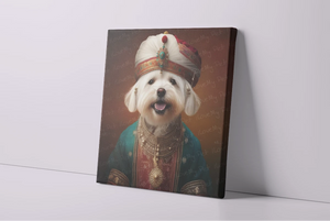 Turban Sultan Maltese Wall Art Poster-Art-Dog Art, Home Decor, Maltese, Poster-3