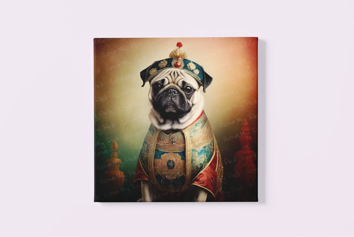 Chinese Emperor Fawn Pug Wall Art Poster1