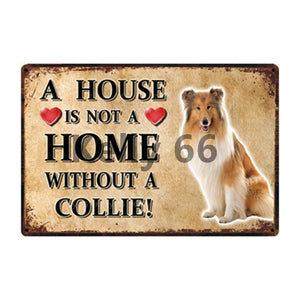 A House Is Not A Home Without A Siberian Husky Tin Poster-Sign Board-Dogs, Home Decor, Siberian Husky, Sign Board-12
