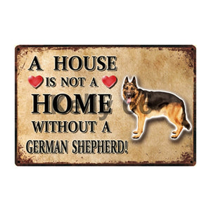 A House Is Not A Home Without A Siberian Husky Tin Poster-Sign Board-Dogs, Home Decor, Siberian Husky, Sign Board-14