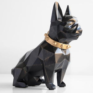 Image of a super-cute French Bulldog statue which is also a piggy bank in black color