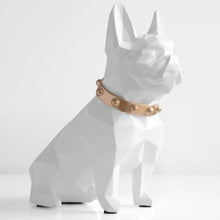 Load image into Gallery viewer, Image of a super-cute French Bulldog statue which is also a piggy bank in white color