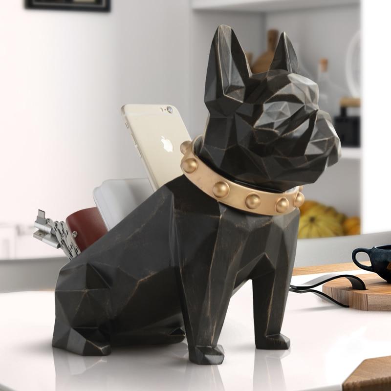 Abstract Frenchie Decorative Table Top Organiser Statue