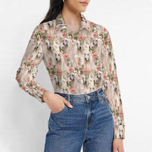 Load image into Gallery viewer, Afghan Hounds in a Floral Symphony Women&#39;s Shirt-6