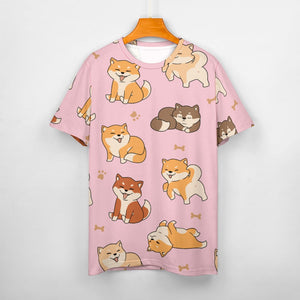 All the Shibas I Love All Over Print Women's Cotton T-Shirt - 4 Colors-Apparel-Apparel, Shiba Inu, Shirt, T Shirt-7