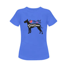 Load image into Gallery viewer, All You Need is Love and a Great Dane Women&#39;s T-Shirt-Apparel-Apparel, Dogs, Great Dane, Shirt, T Shirt-4