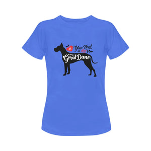All You Need is Love and a Great Dane Women's T-Shirt-Apparel-Apparel, Dogs, Great Dane, Shirt, T Shirt-4