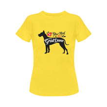 Load image into Gallery viewer, All You Need is Love and a Great Dane Women&#39;s T-Shirt-Apparel-Apparel, Dogs, Great Dane, Shirt, T Shirt-6