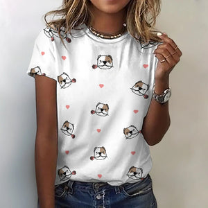 Infinite American Bully Love All Over Print Women's Cotton T-Shirt - 4 Colors-Apparel-American Bully, Apparel, Shirt, T Shirt-19