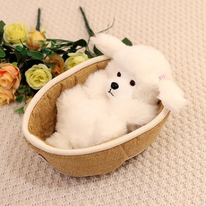 Baby Poodles in a Cradle Stuffed Animal Plush Toys-Stuffed Animals-Poodle, Stuffed Animal-13