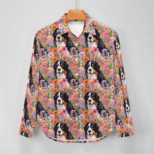 Load image into Gallery viewer, Bernese Mountain Dog in Bloom Women&#39;s Shirt-Apparel-Apparel, Bernese Mountain Dog, Shirt-2