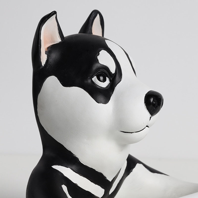 Black and White Husky Love Toilet Roll Holder