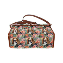 Load image into Gallery viewer, Botanical Beauty Basset Hounds Shoulder Bag Purse-Accessories-Accessories, Bags, Basset Hound, Purse-Black-ONE SIZE-6