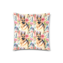 Load image into Gallery viewer, Botanical Beauty German Shepherd Throw Pillow Covers - 2 Patterns-Cushion Cover-German Shepherd, Home Decor, Pillows-Four Shepherds-3