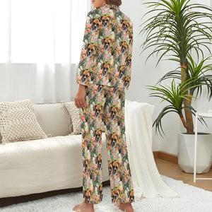 Boxer in Bloom Pajama Set for Women-Pajamas-Apparel, Boxer, Pajamas-4