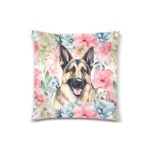 Load image into Gallery viewer, Canine Blossom Tapestry German Shepherd Throw Pillow Covers - 2 Patterns-Cushion Cover-German Shepherd, Home Decor, Pillows-3