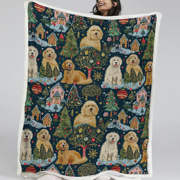 Christmas Cheer Goldendoodles Soft Warm Fleece Blanket-Blanket-Blankets, Christmas, Dog Dad Gifts, Dog Mom Gifts, Goldendoodle, Home Decor-11