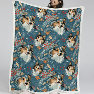 Christmas Snowflake Shelties / Collies Soft Warm Fleece Blanket-Blanket-Blankets, Christmas, Dog Dad Gifts, Dog Mom Gifts, Home Decor, Rough Collie, Shetland Sheepdog-11