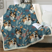 Christmas Snowflake Shelties / Collies Soft Warm Fleece Blanket-Blanket-Blankets, Christmas, Dog Dad Gifts, Dog Mom Gifts, Home Decor, Rough Collie, Shetland Sheepdog-12