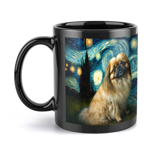 Cosmic Cutie Pekingese Coffee Mug-Mug-Accessories, Dog Dad Gifts, Dog Mom Gifts, Home Decor, Mugs, Pekingese-ONE SIZE-Black-4