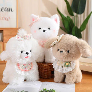 Cutest Baby Bib White Chihuahua Stuffed Animal Plush Toys-Stuffed Animals-Chihuahua, Home Decor, Stuffed Animal-1
