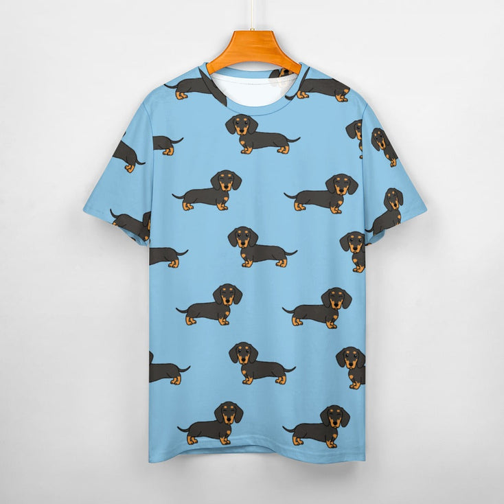 Cutest Black and Tan Dachshund All Over Print Women's Cotton T-Shirt - 4 Colors-Apparel-Apparel, Dachshund, Shirt, T Shirt-9