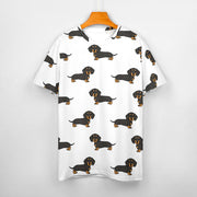 Cutest Black and Tan Dachshund All Over Print Women's Cotton T-Shirt - 4 Colors-Apparel-Apparel, Dachshund, Shirt, T Shirt-10