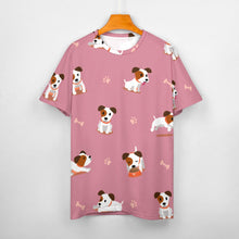 Load image into Gallery viewer, Cutest Jack Russell Terrier Love All Over Print Women&#39;s Cotton T-Shirt - 4 Colors-Apparel-Apparel, Jack Russell Terrier, Shirt, T Shirt-10