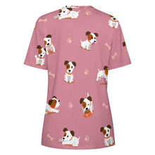 Load image into Gallery viewer, Cutest Jack Russell Terrier Love All Over Print Women&#39;s Cotton T-Shirt - 4 Colors-Apparel-Apparel, Jack Russell Terrier, Shirt, T Shirt-12