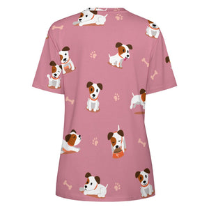 Cutest Jack Russell Terrier Love All Over Print Women's Cotton T-Shirt - 4 Colors-Apparel-Apparel, Jack Russell Terrier, Shirt, T Shirt-12