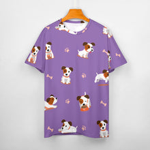 Load image into Gallery viewer, Cutest Jack Russell Terrier Love All Over Print Women&#39;s Cotton T-Shirt - 4 Colors-Apparel-Apparel, Jack Russell Terrier, Shirt, T Shirt-13