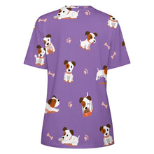 Load image into Gallery viewer, Cutest Jack Russell Terrier Love All Over Print Women&#39;s Cotton T-Shirt - 4 Colors-Apparel-Apparel, Jack Russell Terrier, Shirt, T Shirt-15