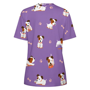 Cutest Jack Russell Terrier Love All Over Print Women's Cotton T-Shirt - 4 Colors-Apparel-Apparel, Jack Russell Terrier, Shirt, T Shirt-15