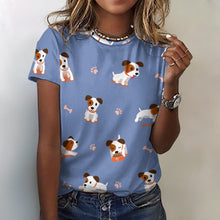 Load image into Gallery viewer, Cutest Jack Russell Terrier Love All Over Print Women&#39;s Cotton T-Shirt - 4 Colors-Apparel-Apparel, Jack Russell Terrier, Shirt, T Shirt-18