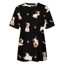 Load image into Gallery viewer, Cutest Jack Russell Terrier Love All Over Print Women&#39;s Cotton T-Shirt - 4 Colors-Apparel-Apparel, Jack Russell Terrier, Shirt, T Shirt-6