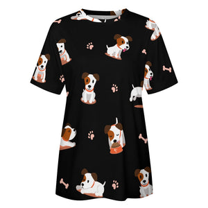 Cutest Jack Russell Terrier Love All Over Print Women's Cotton T-Shirt - 4 Colors-Apparel-Apparel, Jack Russell Terrier, Shirt, T Shirt-6