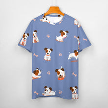 Load image into Gallery viewer, Cutest Jack Russell Terrier Love All Over Print Women&#39;s Cotton T-Shirt - 4 Colors-Apparel-Apparel, Jack Russell Terrier, Shirt, T Shirt-7
