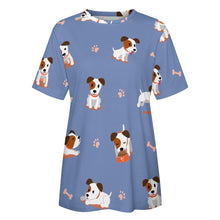 Load image into Gallery viewer, Cutest Jack Russell Terrier Love All Over Print Women&#39;s Cotton T-Shirt - 4 Colors-Apparel-Apparel, Jack Russell Terrier, Shirt, T Shirt-8