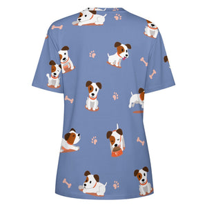 Cutest Jack Russell Terrier Love All Over Print Women's Cotton T-Shirt - 4 Colors-Apparel-Apparel, Jack Russell Terrier, Shirt, T Shirt-9