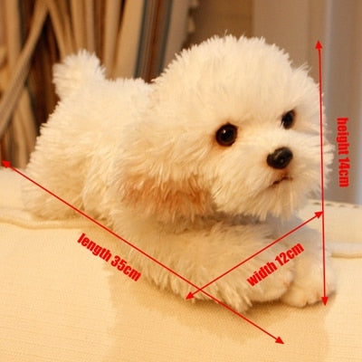 Realistic and Lifelike Stretching Maltese Stuffed Animal Plush Toy