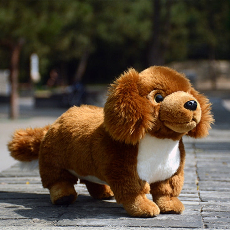 Cutest Long Haired Red Dachshund Stuffed Animal Plush Toy-Stuffed Animals-Dachshund, Home Decor, Stuffed Animal-1