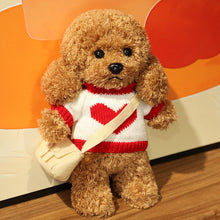 Load image into Gallery viewer, Cutest Standing Goldendoodle Stuffed Animal Plush Toys-Soft Toy-Dogs, Doodle, Goldendoodle, Home Decor, Stuffed Animal-Brown - Small-One Red Heart Sweater with Bag-27