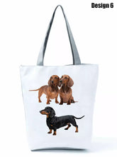 Load image into Gallery viewer, Image of dachshund tote bag in design 6