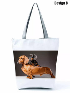 Image of dachshund tote bag in design 8